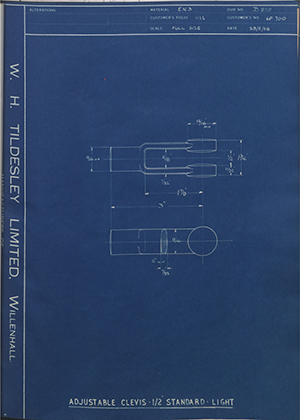 Illston & Robson LTD 6F7010 Adjustable Clevis 1/2