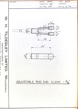 Illston & Robson LTD  Adjustable Rod End Clevis - 3/8