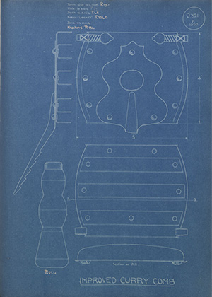 Improved Curry Comb WH Tildesley Forging Technical Drawing