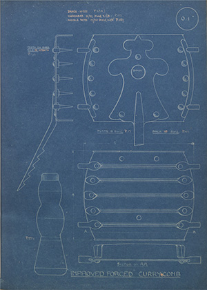 Improved Forged Curry Comb WH Tildesley Forging Technical Drawing