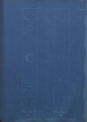 International Harvester Co of Great Britain Colonial Double Strainer WH Tildesley Forging Technical Drawing