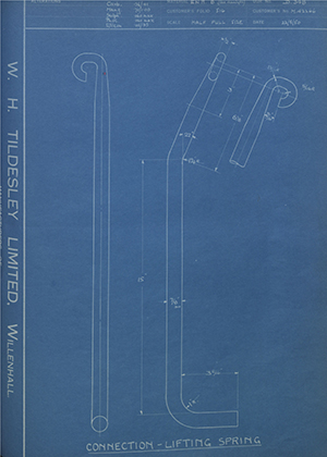 International Harvester Co of Great Britain M42266 Connection - Lifting Spring WH Tildesley Forging Technical Drawing