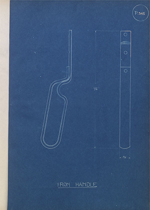 Iron Handle WH Tildesley Forging Technical Drawing