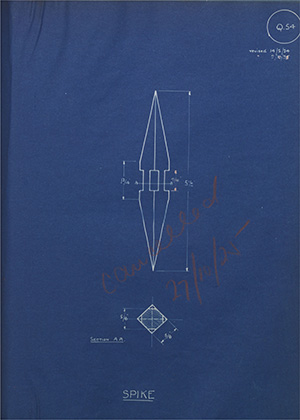 J Robertson & Co Spike WH Tildesley Forging Technical Drawing