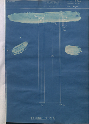 J.E Hanger & Co LTD 25 TT Inner Female WH Tildesley Forging Technical Drawing