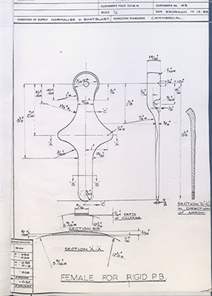 J.E Hanger & Co LTD 4S Female for Rigid PB WH Tildesley Forging Technical Drawing