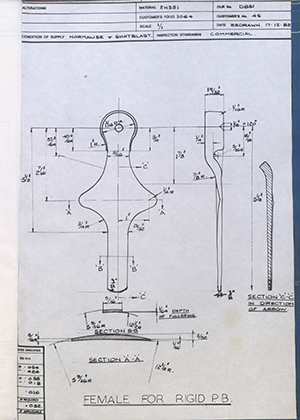 J.E Hanger & Co LTD 4S Female for Rigid PB WH Tildesley Forging Technical Drawing