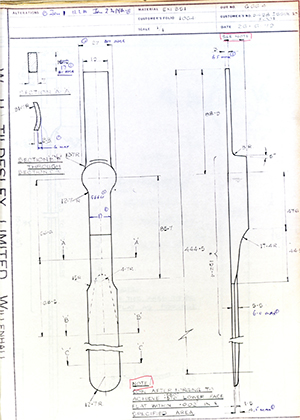 J.E Hanger & Co LTD 5498 ISSUE 10 F001  WH Tildesley Forging Technical Drawing