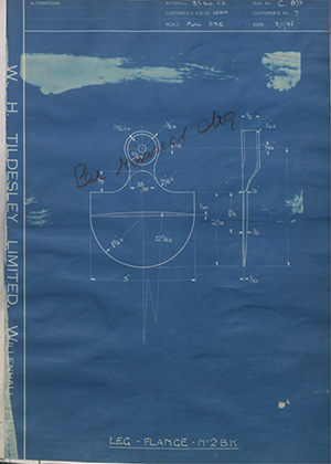 J.E Hanger & Co LTD 7 Leg - Flange - No2 - BK WH Tildesley Forging Technical Drawing