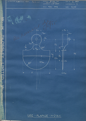 J.E Hanger & Co LTD 7 Leg - Flange - No2 - BK WH Tildesley Forging Technical Drawing