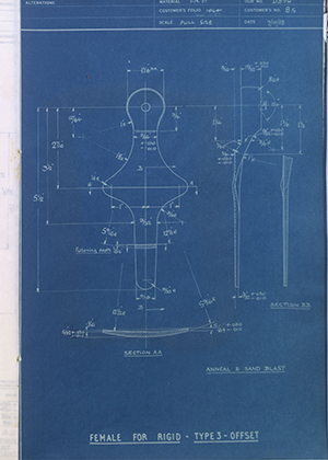 J.E Hanger & Co LTD 8/S Female for Rigid Type 3 Offset WH Tildesley Forging Technical Drawing