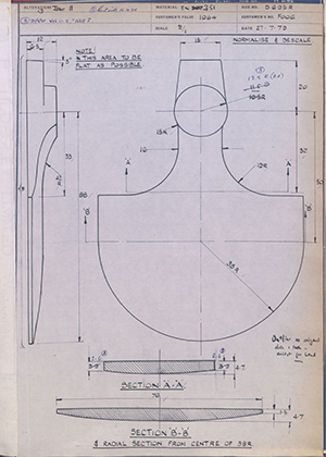 J.E Hanger & Co LTD F006  WH Tildesley Forging Technical Drawing