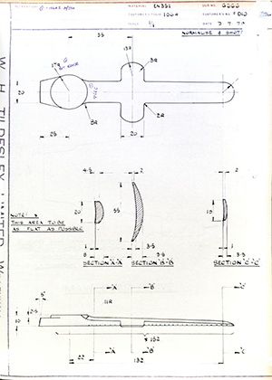 J.E Hanger & Co LTD F010  WH Tildesley Forging Technical Drawing