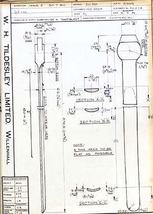 J.E Hanger & Co LTD F027R  WH Tildesley Forging Technical Drawing