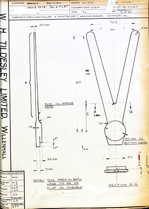 J.E Hanger & Co LTD F030 KB - Male WH Tildesley Forging Technical Drawing