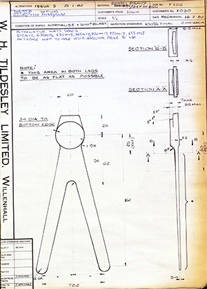 J.E Hanger & Co LTD F030 KB - Male WH Tildesley Forging Technical Drawing