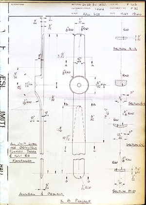 J.E Hanger & Co LTD F032 KB - Female WH Tildesley Forging Technical Drawing