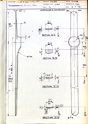 J.E Hanger & Co LTD F032 KB - Female WH Tildesley Forging Technical Drawing