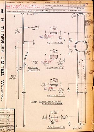 J.E Hanger & Co LTD F032 KB - Female WH Tildesley Forging Technical Drawing