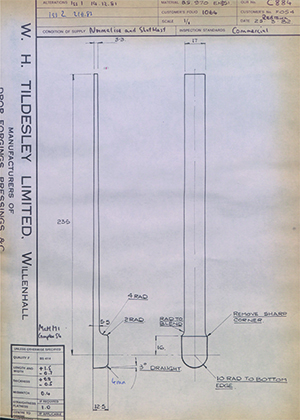 J.E Hanger & Co LTD F054 TT Inner Female WH Tildesley Forging Technical Drawing