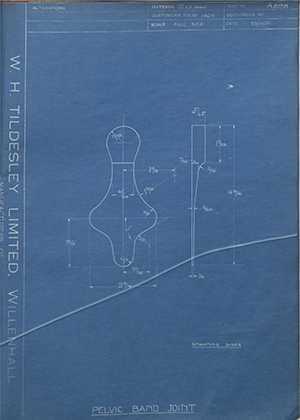 J.E Hanger & Co LTD  Pelvic Band Joint WH Tildesley Forging Technical Drawing