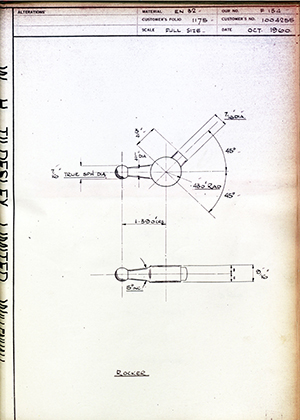 J.E Shay LTD 1004255 Rocker WH Tildesley Forging Technical Drawing