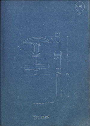 J.G Walker & Sons Ltd Tee Head WH Tildesley Forging Technical Drawing