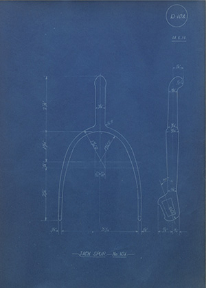 Jack Spur - No104 WH Tildesley Forging Technical Drawing