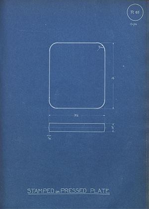 James Combe & Son Stamped or Pressed Plate WH Tildesley Forging Technical Drawing