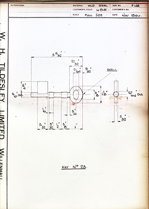 James Gibbons LTD  Key No23 WH Tildesley Forging Technical Drawing