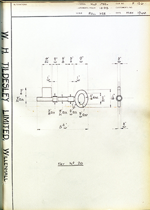 James Gibbons LTD  Key No26 WH Tildesley Forging Technical Drawing