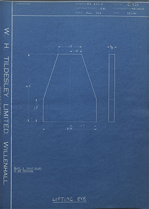 James Howden & Company LTD MD1013/61 Lifting Eye WH Tildesley Forging Technical Drawing