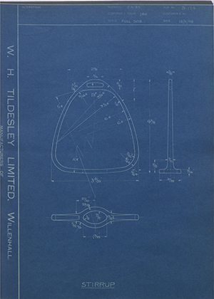 Jebez Cliff & Company  Stirrup WH Tildesley Forging Technical Drawing