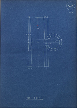 Job Craddock & Sons Ltd Side Piece WH Tildesley Forging Technical Drawing