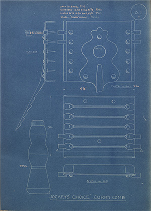 Jockeys Choice Curry Comb WH Tildesley Forging Technical Drawing