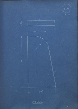 John Brown Co Ltd Wedge WH Tildesley Forging Technical Drawing