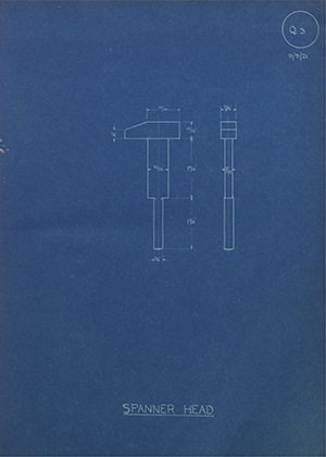 John Marston LTD (Sunbeam)  Spanner Head WH Tildesley Forging Technical Drawing