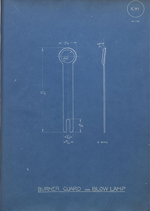 John Shaw & Sons Ltd Burner Guard for Blow Lamp WH Tildesley Forging Technical Drawing