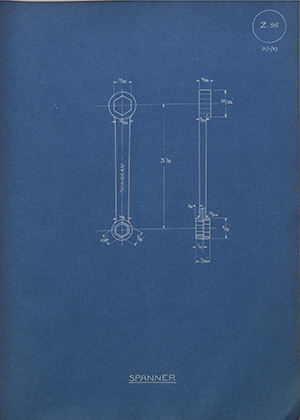 John Shaw & Sons Ltd Spanner WH Tildesley Forging Technical Drawing