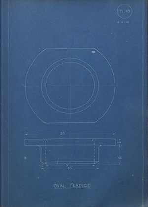 John Thomson (Wolverhampton) Ltd Oval Flange WH Tildesley Forging Technical Drawing