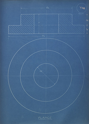 Josaiah Platt Ltd Flange WH Tildesley Forging Technical Drawing