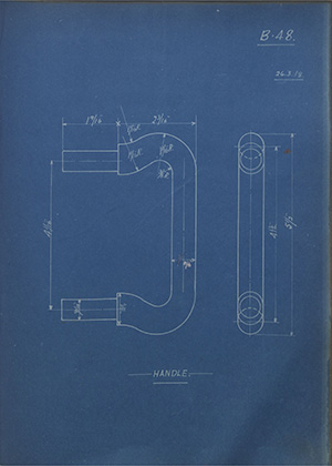 Joseph Bloomer & Son Handle WH Tildesley Forging Technical Drawing