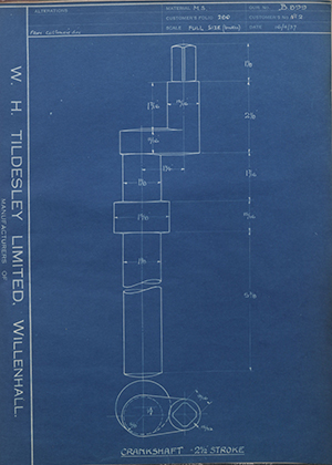 Joseph Evans & Company LTD No2 Crankshaft - 2 1/2