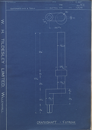 Joseph Evans & Company LTD No5 DRG No 13-27 Crankshaft - 5