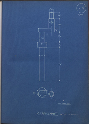 Joseph Evans & Company Ltd 4 Crankshaft No4 - 4 Stroke WH Tildesley Forging Technical Drawing