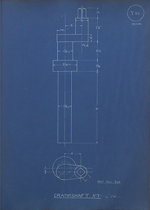 Joseph Evans & Company Ltd 7 Crankshaft No7 - 4 Stroke WH Tildesley Forging Technical Drawing