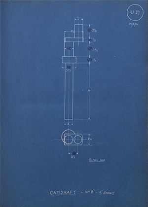 Joseph Evans & Company Ltd 8 Camshaft No8 - 5 Stroke WH Tildesley Forging Technical Drawing