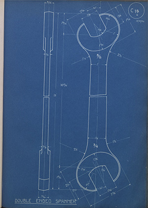 Joseph Robson & Son Double Ended Spanner WH Tildesley Forging Technical Drawing