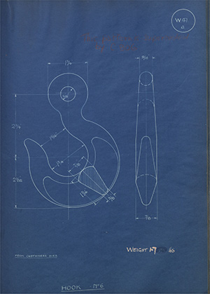 Joseph Wright & Co 6 Hook No6 WH Tildesley Forging Technical Drawing