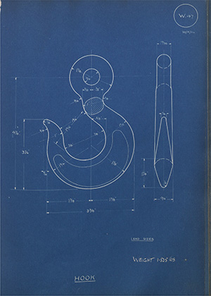 Joseph Wright & Co Hook WH Tildesley Forging Technical Drawing